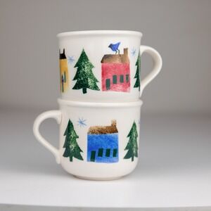 Vintage Nikko WINTER WONDERLAND Cozy Cottage 90's Y2K Japan Mores 1998 Set of 2